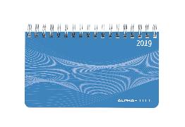 Mini-Querkalender PP-Einband blau 2019 - Tischkalender
