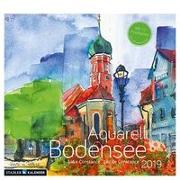 Bodensee Aquarell 2019. Postkarten-Tischkalender