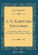 A. G. Kaestners Epigramme