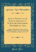 Annual Report of the Town of Atkinson, N. H. For the Year Ending December 31, 1954