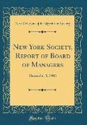 New York Society, Report of Board of Managers