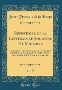 Répertoire de la Littérature Ancienne Et Moderne, Vol. 22