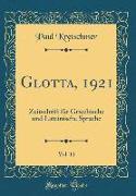 Glotta, 1921, Vol. 11