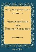 Anfangsgründe der Erkenntnisslehre (Classic Reprint)