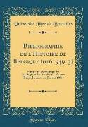 Bibliographie de l'Histoire de Belgique (016. 949. 3)