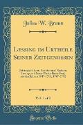 Lessing im Urtheile Seiner Zeitgenossen, Vol. 1 of 2
