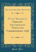 Elfte Nachricht Über den Historischen Verein für Niedersachsen, 1848 (Classic Reprint)