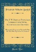 Dr. F. W. Barfuß Populäres Lehrbuch der Optik, Katoptrik und Dioptrik