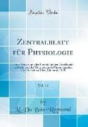 Zentralblatt für Physiologie, Vol. 22