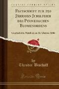 Festschrift zur 250 Jährigen Jubelfeier des Pegnesischen Blumenordens