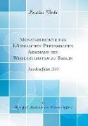 Monatsberichte der Königlichen Preussischen Akademie des Wissenschaften zu Berlin