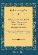 Das Regierungs-Blatt für das Königreich Württemberg im Auszuge, 1831