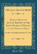 Twenty-Seventh Annual Report of the State Board of Health of the State of Ohio