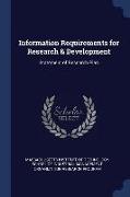 Information Requirements for Research & Development: Statement of Research Plan