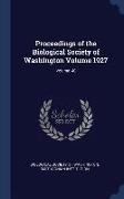 Proceedings of the Biological Society of Washington Volume 1927, Volume 40