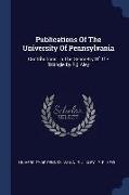 Publications of the University of Pennsylvania: Contributions to the Geometry of the Triangle by R.J. Aley