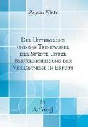 Der Untergrund und das Trinkwasser der Städte Unter Berücksichtigung der Verhältnisse in Erfurt (Classic Reprint)