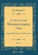 Juristische Wochenschrift, 1892, Vol. 21