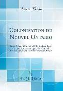 Colonisation Du Nouvel Ontario: Terres Riches, a Bon Marché, Et Faciles d'Accès, Marchés Locaux Avantageux, Bon Climat Et Bonne Eau, Conditions d'Étab