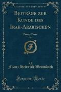Beiträge zur Kunde des Irak-Arabischen, Vol. 1