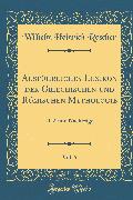 Ausführliches Lexikon Der Griechischen Und Römischen Mythologie, Vol. 6: U-Z Und Nachträge (Classic Reprint)