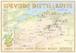 Whisky Distilleries Speyside - Tasting Map 34x24cm