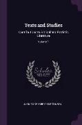 Texts and Studies: Contributions to Biblical and Patristic Literature, Volume 1