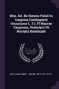 Diss. Iur. de Damno Fatali in Caupona Contingente Occasiione L. 3 1. Ff Nautae Caupones, Stabularii UT Recepta Restituant