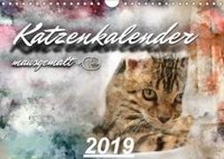 Katzenkalender mausgemalt (Wandkalender 2019 DIN A4 quer)