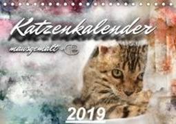 Katzenkalender mausgemalt (Tischkalender 2019 DIN A5 quer)