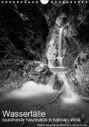 Wasserfälle - rauschende Faszination in Schwarz-Weiß (Wandkalender 2019 DIN A4 hoch)