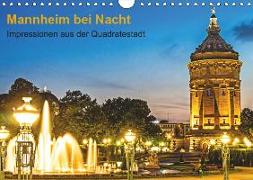 Mannheim bei Nacht - Impressionen aus der Quadratestadt (Wandkalender 2019 DIN A4 quer)