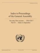 Index to Proceedings of the General Assembly: 2016/2017: Part II - Index to Speeches