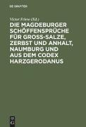 Die Magdeburger Schöffensprüche für Gross-Salze, Zerbst und Anhalt, Naumburg und aus dem Codex Harzgerodanus