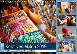 Kreatives Malen 2019. Impressionen von Mensch und Material (Wandkalender 2019 DIN A4 quer)