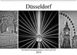Düsseldorfer Rheinspaziergang in schwarz und weiß (Wandkalender 2019 DIN A2 quer)