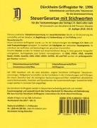 STEUERGESETZE Dürckheim-Griffregister mit Stichworten Nr. 1996 (2018) 192.EL