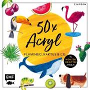 50 x Acryl – Flamingo, Kaktus und Co