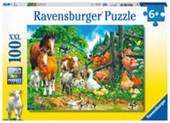 Ravensburger Kinderpuzzle - 10689 Versammlung der Tiere - Tier-Puzzle für Kinder ab 6 Jahren, mit 100 Teilen im XXL-Format