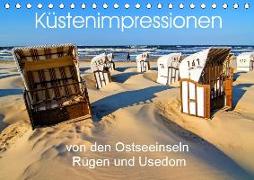 Küstenimpressionen von den Ostseeinseln Rügen und Usedom (Tischkalender 2019 DIN A5 quer)