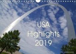 USA Highlights 2019 (Wandkalender 2019 DIN A4 quer)