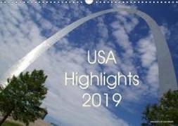 USA Highlights 2019 (Wandkalender 2019 DIN A3 quer)