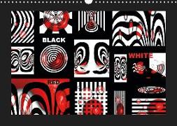 Black, white, red/UK-Version (Wall Calendar 2019 DIN A3 Landscape)