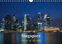 Singapore - Colours of the Night / UK Version (Wall Calendar 2019 DIN A4 Landscape)
