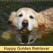 Happy Golden Retriever (Wall Calendar 2019 300 × 300 mm Square)