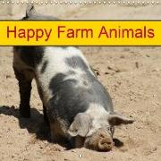 Happy Farm Animals (Wall Calendar 2019 300 × 300 mm Square)