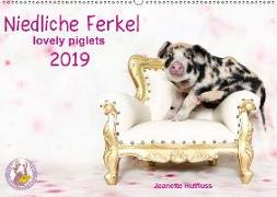 Niedliche Ferkel lovely piglets 2019 (Wandkalender 2019 DIN A2 quer)