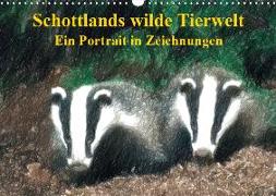 Schottlands wilde Tierwelt - Ein Porträt in Zeichnungen (Wandkalender 2019 DIN A3 quer)