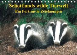 Schottlands wilde Tierwelt - Ein Porträt in Zeichnungen (Tischkalender 2019 DIN A5 quer)