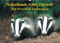 Schottlands wilde Tierwelt - Ein Porträt in Zeichnungen (Wandkalender 2019 DIN A2 quer)